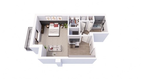 Studio 1 bath SD Floor Plan at Tesson Ridge, Missouri